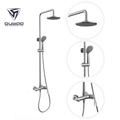 OUBAO Discount Shower Faucets System Mixet Surface Mount Rubber Rainfall