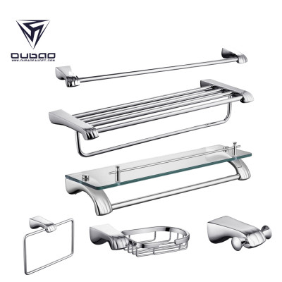 OUBAO Brass Bathroom Accessories Sets Luxury Chrome Full Complete