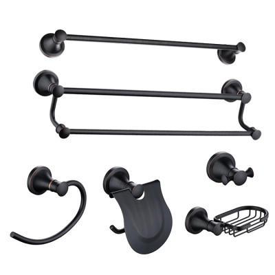 OUBAO Oil Rubbed Bronze Bathroom Accessories set for Towel Rack Towel Bar Towel Hooks and Towel Ring