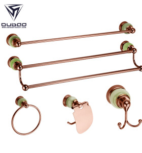 OUBAO Rose Gold Bathroom Accessories Decor Towel Rail and Towel Ring