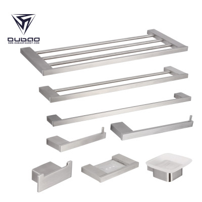 OUBAO Satin Brushed Nickel Bathroom Accessories Stainless Steel Home Goods