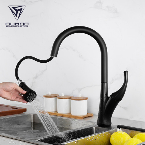 OUBAO Smart Touch Kitchen Sink Faucet Matte Black