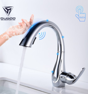 OUBAO Single Handle Modern Touch Sensor Kitchen Faucet