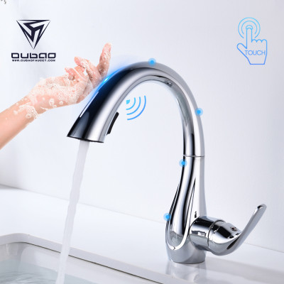 OUBAO Single Handle Modern Touch Sensor Kitchen Faucet