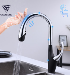 OUBAO Motion Sensor Kitchen Sink Faucet Pull Down