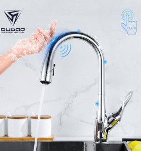 OUBAO Automatic Motion Sensor Kitchen Faucet Single Handle