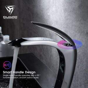 OUBAO Chrome Bathroom Vessel Sink Faucets Copper Brass Contemporary