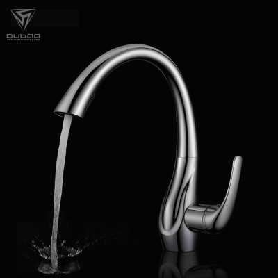OUBAO Single Handle Kitchen Faucet Pull Down Chrome Modern