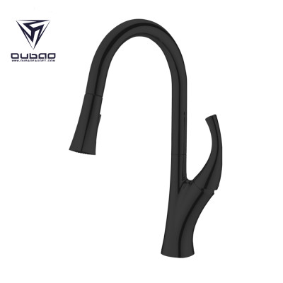 OUBAO Best Quality Kitchen Sink Faucet Matte Black Single Handle