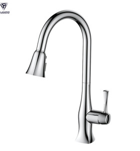 Brass Pull Down Kitchen Faucet with Pull Out Spray Single Handle
