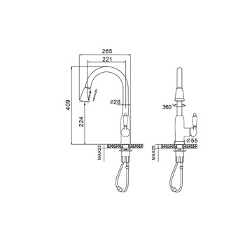 OUBAO Single Lever Kitchen Water Mixer Taps for Wholesale