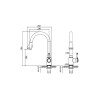 OUBAO Kitchen Sink Water Faucet With Sprayer Long Neck Bridge Style