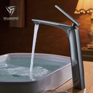 OUBAO Tall Mixer Tap Deck Mounted Single Chrome Polished
