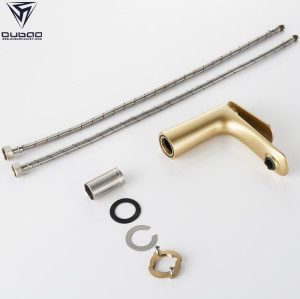 OUBAO Gold Single Hole Bathroom Faucet Luxier High Flow