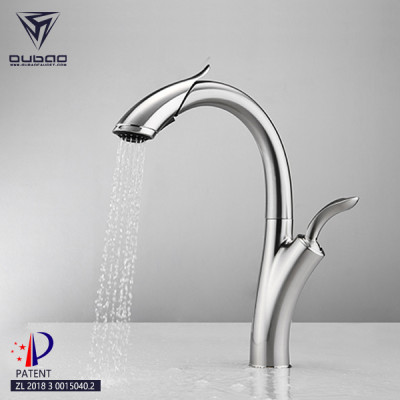OUBAO High End Kitchen Faucets Modern Chrome Sink Water Taps