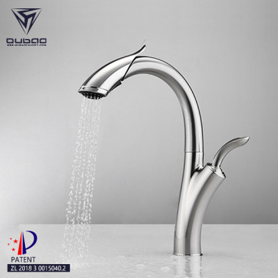 OUBAO High End Kitchen Faucets Modern Chrome Sink Water Taps