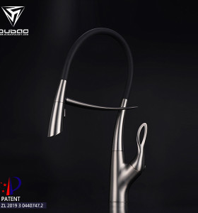 OUBAO Best Pull Down Kitchen Faucet with Magnet Gunmetal Black
