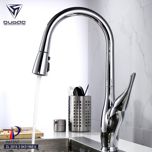 OUBAO Sanitary Wares Kitchen Faucet For Sink, One Handle,Pull Down