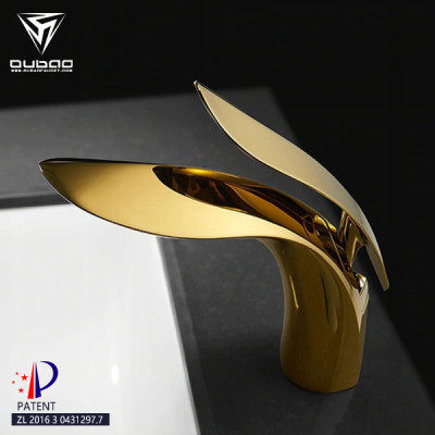 OUBAO Modern Design Gold Basin Faucet For Bathroom