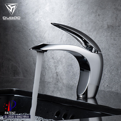 OUBAO Design Single Lever Chrome Brass Bathroom Faucet