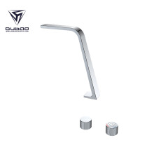 OUBAO Double Two Handle 3 Hole Solid Brass Basin Sink Faucet Tap