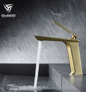 OUBAO Luxury Bathroom Wash Basin Mixer Taps Faucet Gold Plated Brass