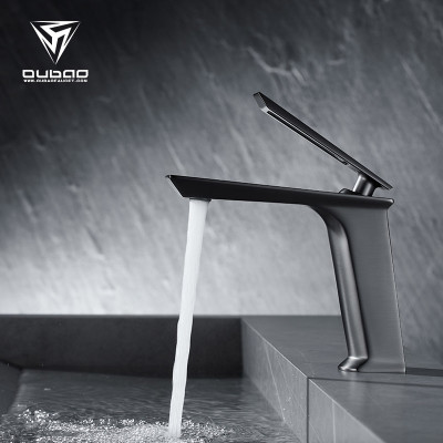 OUBAO Luxury Design Bathroom Wash Baisn Mixer Faucet Taps Gunmetal Grey