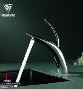 OUBAO Brass Faucet Modern Single Hole Basin Mounted Bathroom Vanity Sink Basin Faucet
