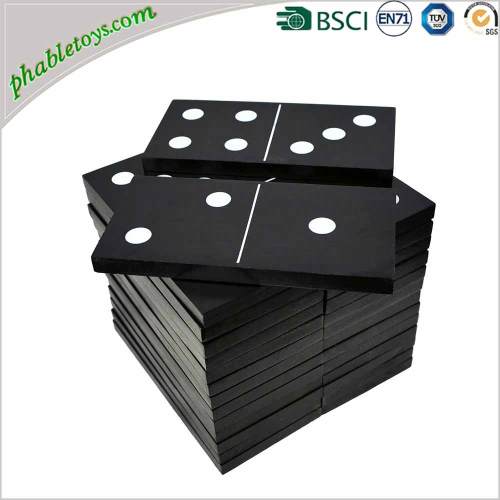 Giant Black Color Wooden 28-Piece Domino Sets With Box& Bag For Kids Education For Garden Lawn Toy Games