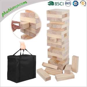 Classic Giant Natural Wooden Jenga Game / Wooden Block Stacking Games Set