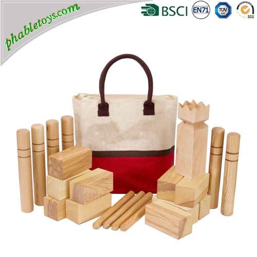 Outdoor Kids New Zealand Pine / Rubber Wooden Yard Garden Kubb Games Set