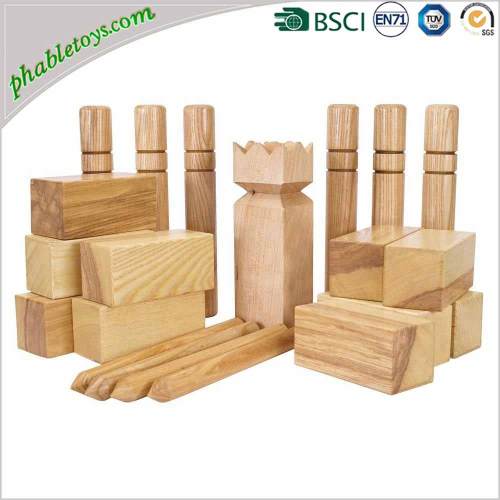 Outdoor Kids New Zealand Pine / Rubber Wooden Yard Garden Kubb Games Set