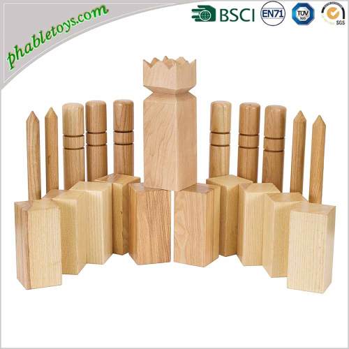 Outdoor Kids New Zealand Pine / Rubber Wooden Yard Garden Kubb Games Set