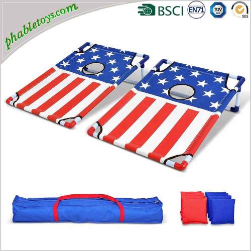 Lightweight Portable Aluminum Framed Cornhole Bean Bag Toss Game Board