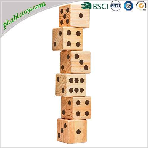 Costum 6 Extra Giant Pine Wood Wooden Yard Lawn Dice Games Set