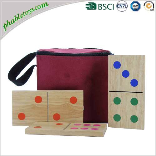 Custom Mexican Colorful Giant Wooden Dominoes Game Set For Garden Lawn Games