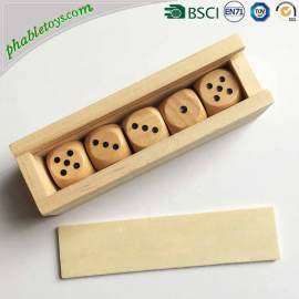 Phable 5 Pack Extra Large Giant Outdoor Pine Wooden Yard Lawn Dice Sets