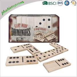 28 Pieces Extra Large Outdoor Pine Wooden Domino / Dominoes Set For Yard Lawn Games