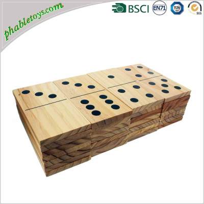 28 Pieces Extra Large Outdoor Pine Wooden Domino / Dominoes Set For Yard Lawn Games