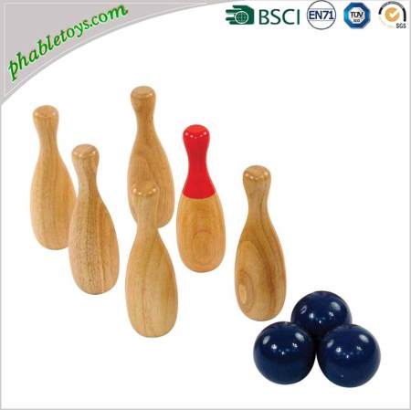 Wooden Skittles Ball Games Wooden Backyard Garden Lawn Throwing