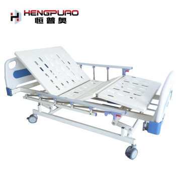 China medical three functions care manual hospital bed with wheel