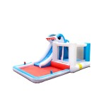 DD63001  Giant Children inflatable Bounce House Shark Inflatable  Water Slide with Pool