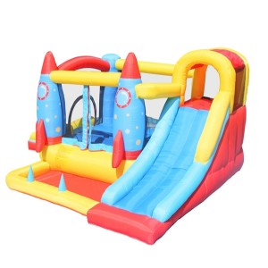 DD62113 New Hot Top Quality Oxford Fabric Prefabricated Inflatable Rocket Bounce Slide from China