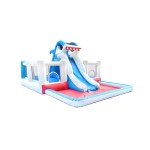 DD63019 Tobogán inflable de tiburón inflable para niños con castillo de salto comercial para niños