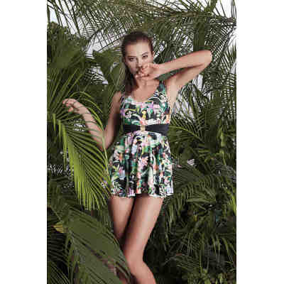 TJ green Floral pattern beachwear