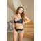 Black Lace with Printing Microfiber Luxury Lingerie