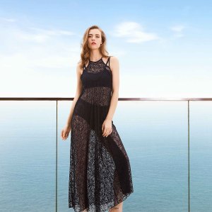 Black Lace Beachwear long skirt