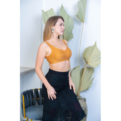 Invisible seamless bonding non-wired bra