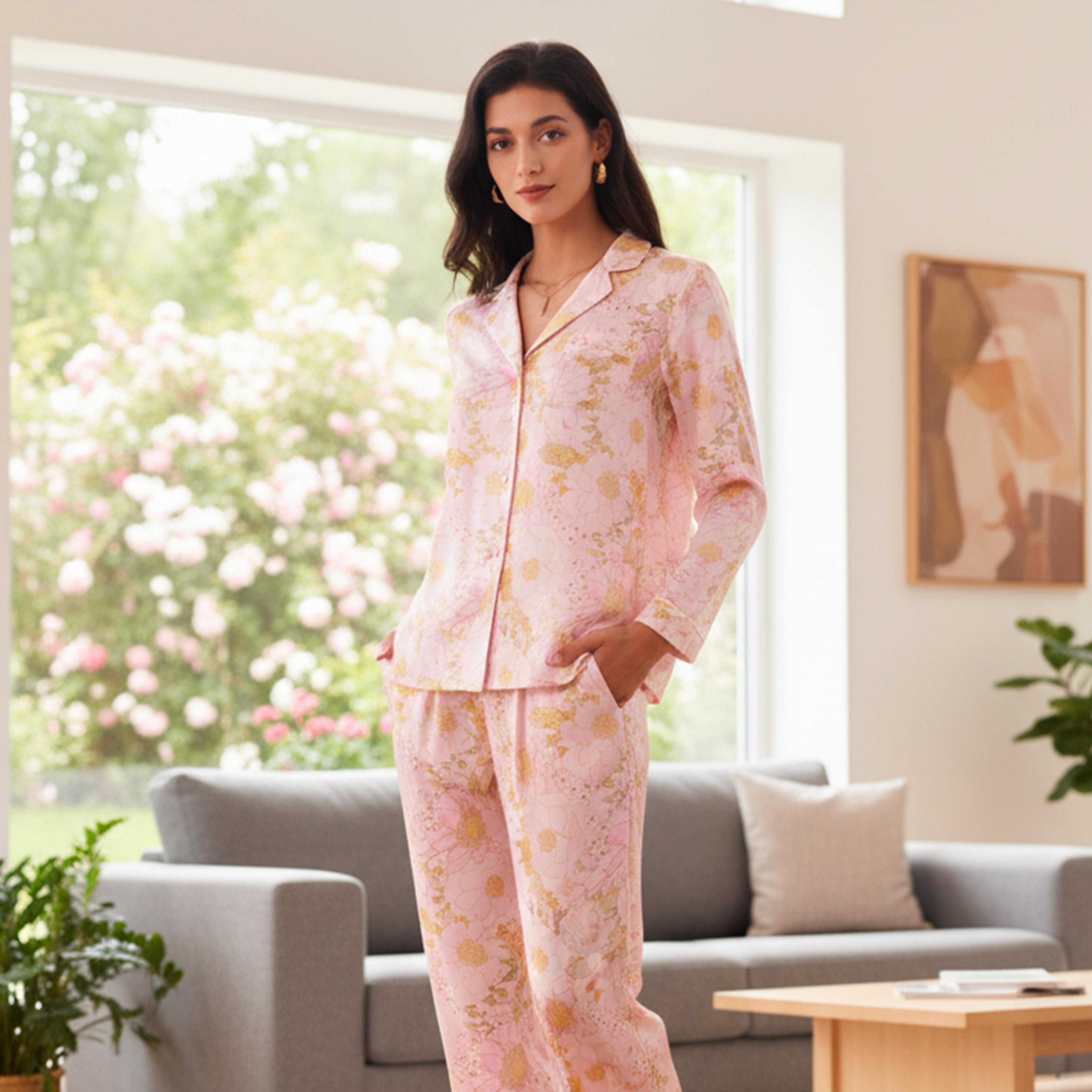 Conjunto de pijama de satén - 1