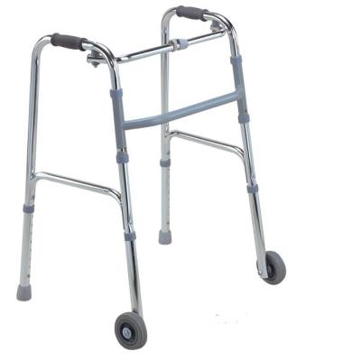 Height Adjustable Folding Aluminum Walker with two Wheels